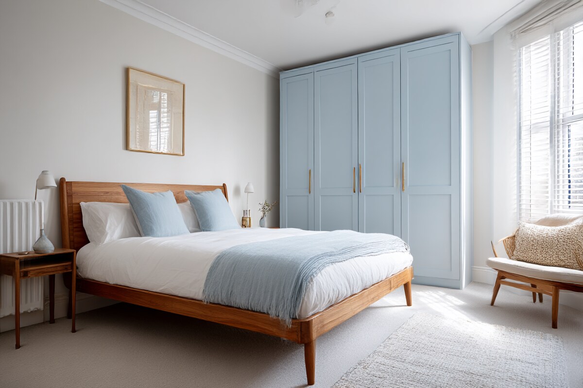 Modern Bedroom Retreat with Floor-to-Ceiling Sliding Glass Wardrobe #18